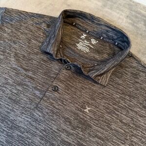Xersion EverAir Polo Shirt Mens 3XLT Charcoal Grey Space Dye Athletic Golf Top